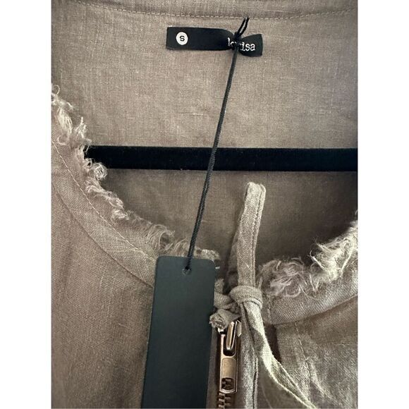 Revolve Krisa Los Angeles 100% Linen Jacket in Grey Size S - Picture 4 of 6